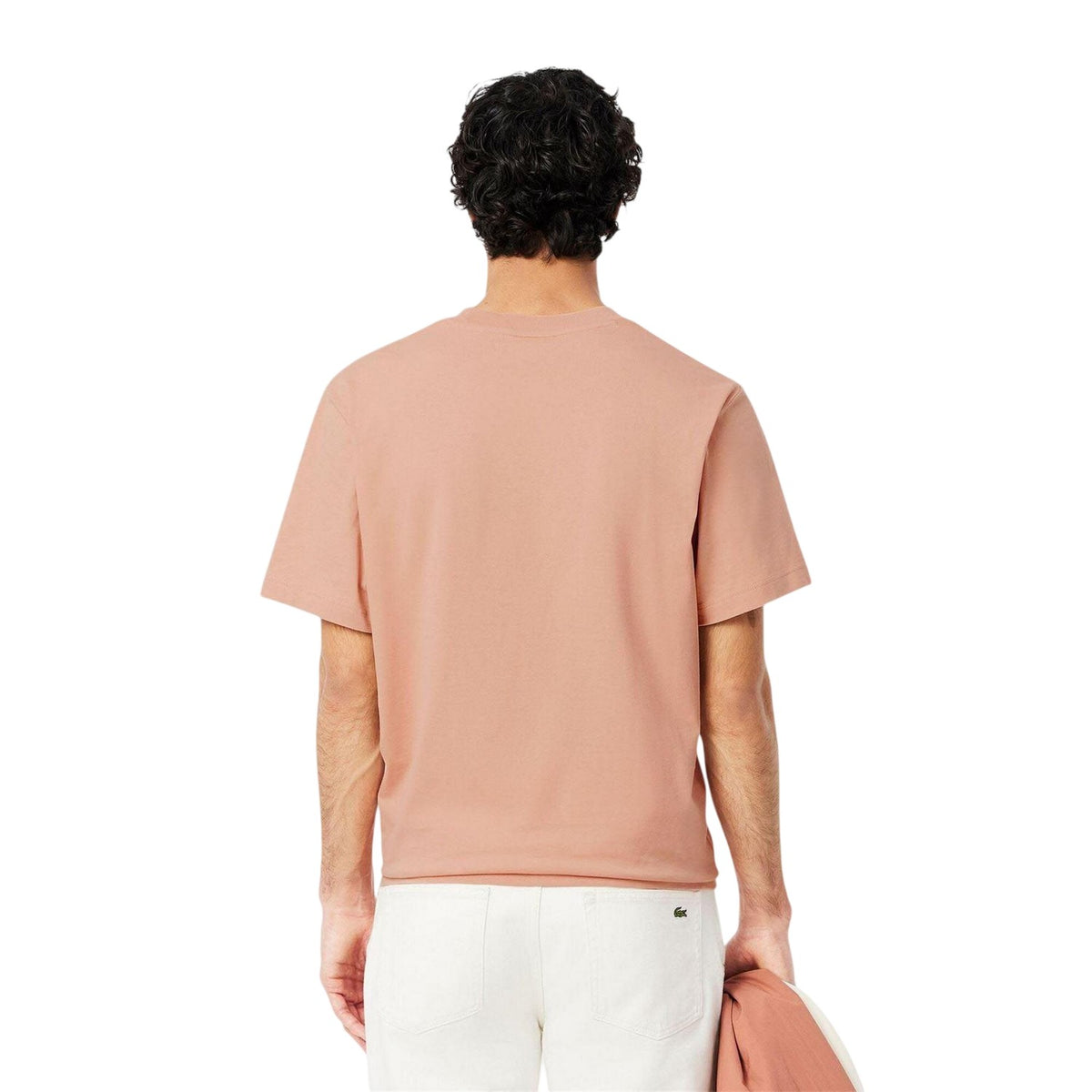 Lacoste Mens Embroidered Logo Cotton T-Shirt Orange