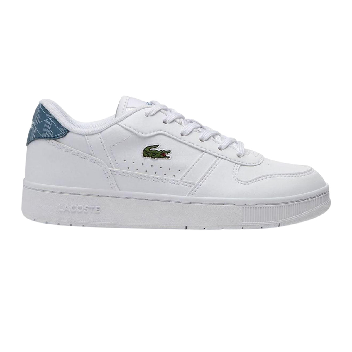 Lacoste Kids T-Clip Set Leather Trainers White/Blue