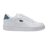 Lacoste Kids T-Clip Set Leather Trainers White/Blue