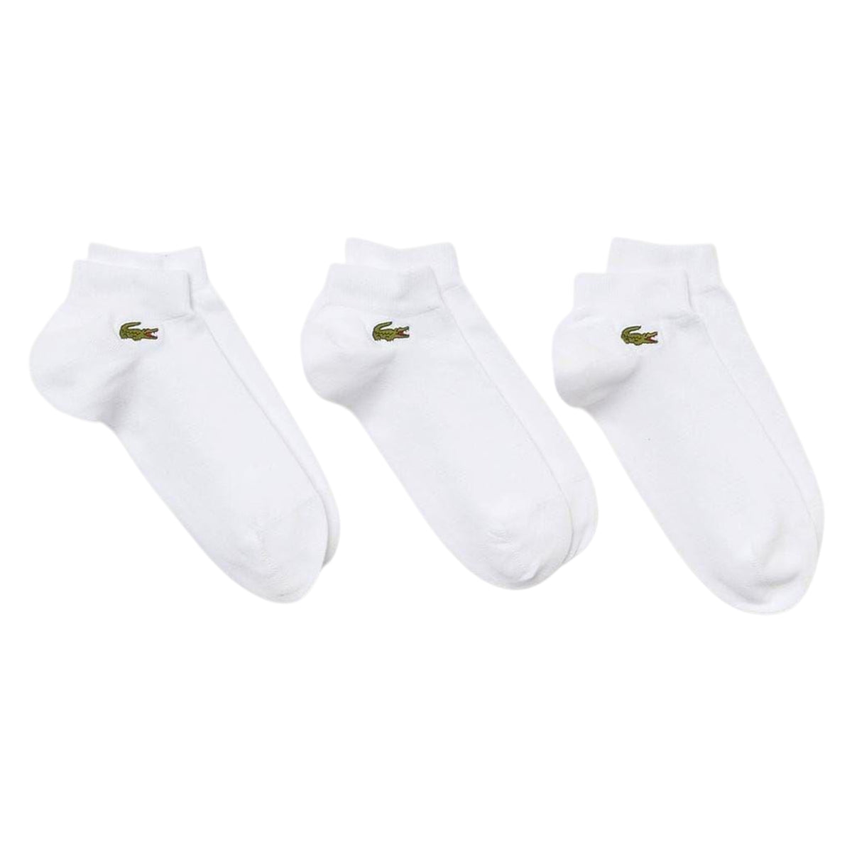 Lacoste Mens Embroidered Logo Trainer Socks (Pack of 3) White