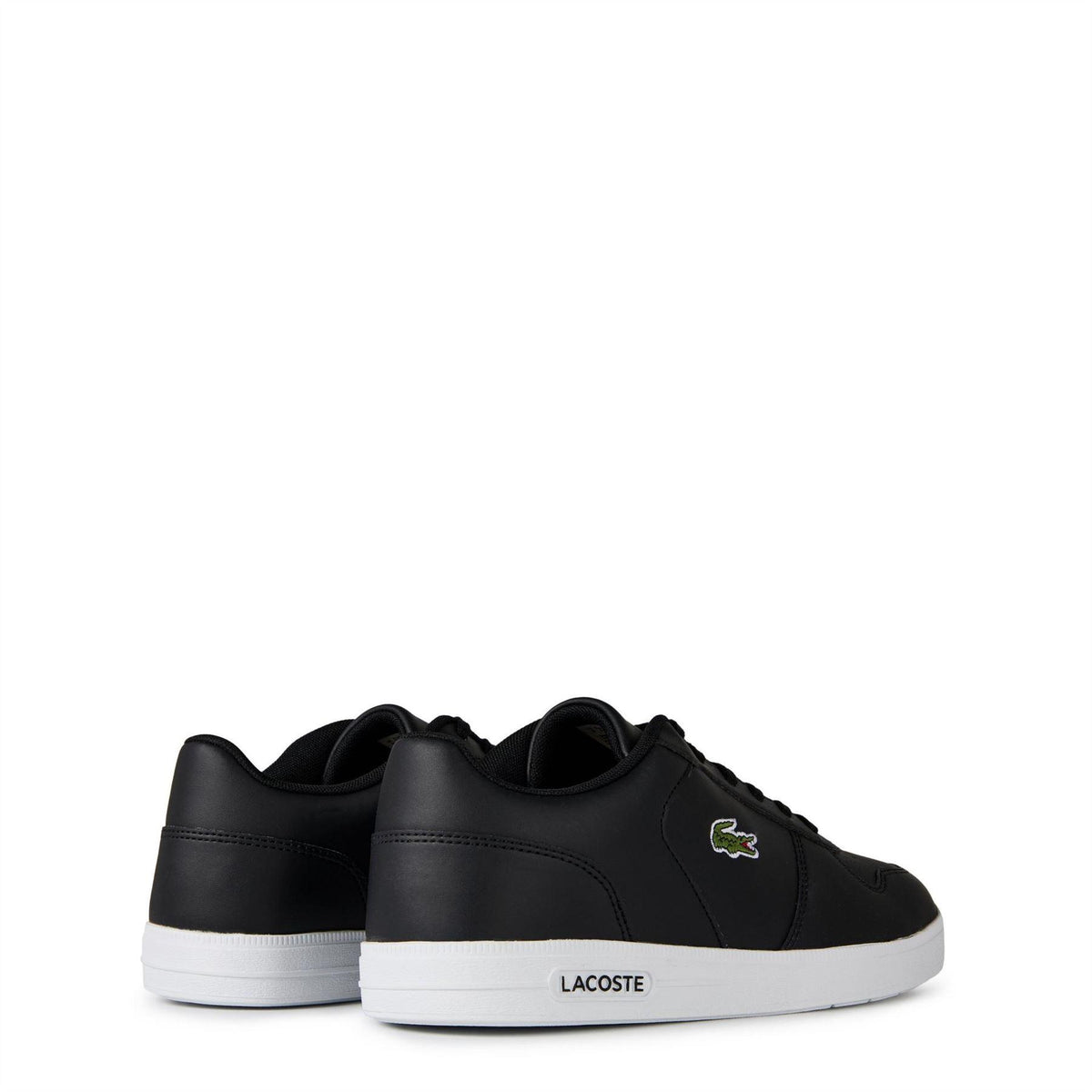 Lacoste Mens Leather Trainers Black/White