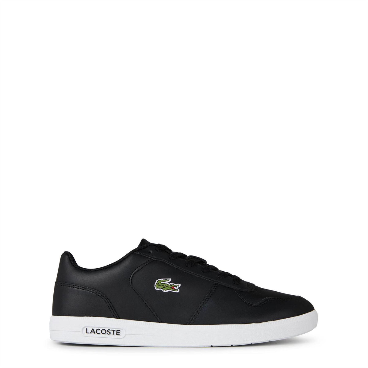 Lacoste Mens Leather Trainers Black/White
