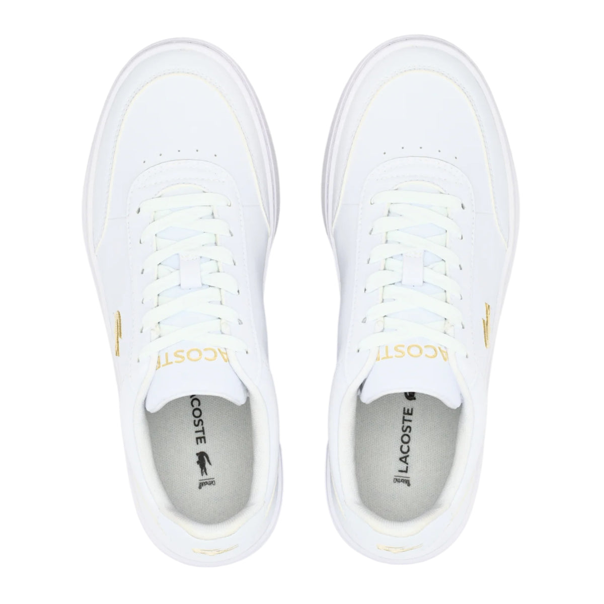 Lacoste Womens Court Pro Trainers White/Gold