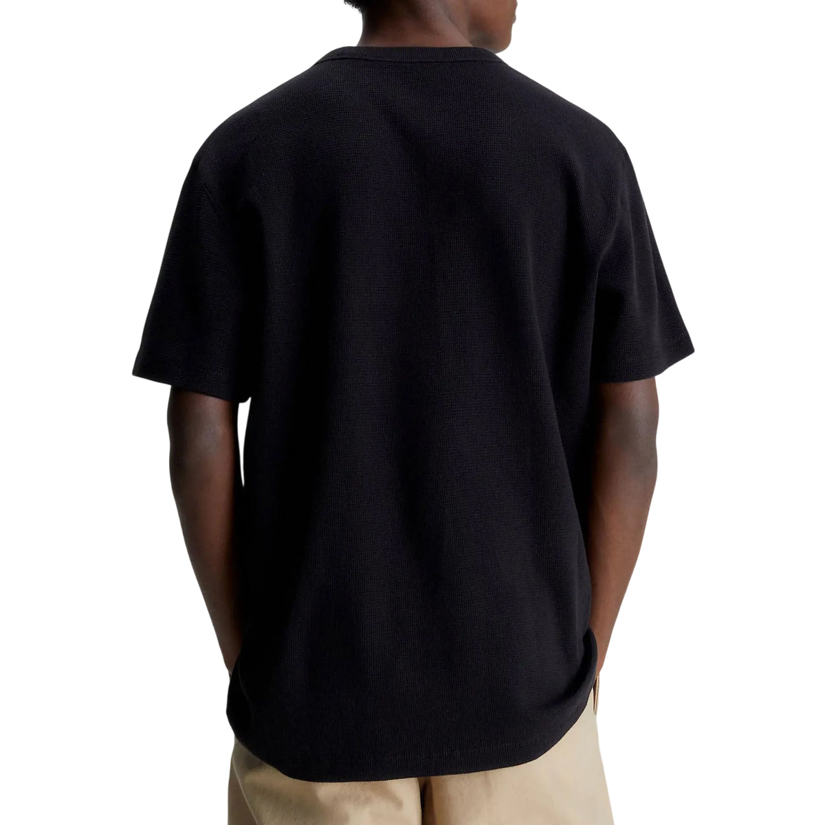Calvin Klein Mens Waffle Boxy T-Shirt Black