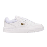 Lacoste Womens Lineset Leather Flat Trainers White/Gold
