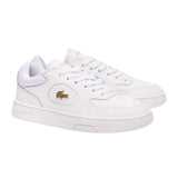Lacoste Womens Lineset Leather Flat Trainers White/Gold
