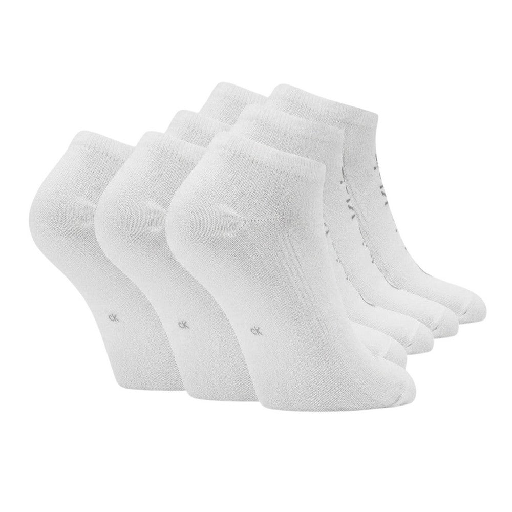 Calvin Klein Womens Logo Trainer Socks (Pack of 6) White