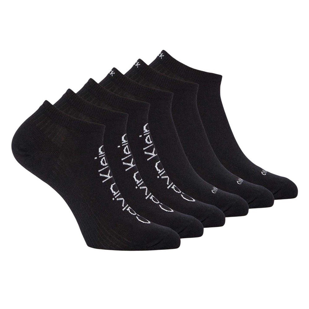 Calvin Klein Womens Logo Trainer Socks (Pack of 6) Black