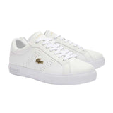 Lacoste Womens Powercourt 2.0 Leather Trainers White/Gold