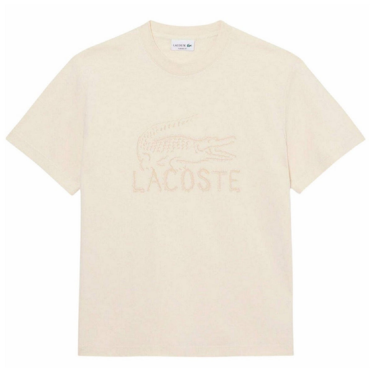Lacoste Mens Logo Cotton T-Shirt Beige