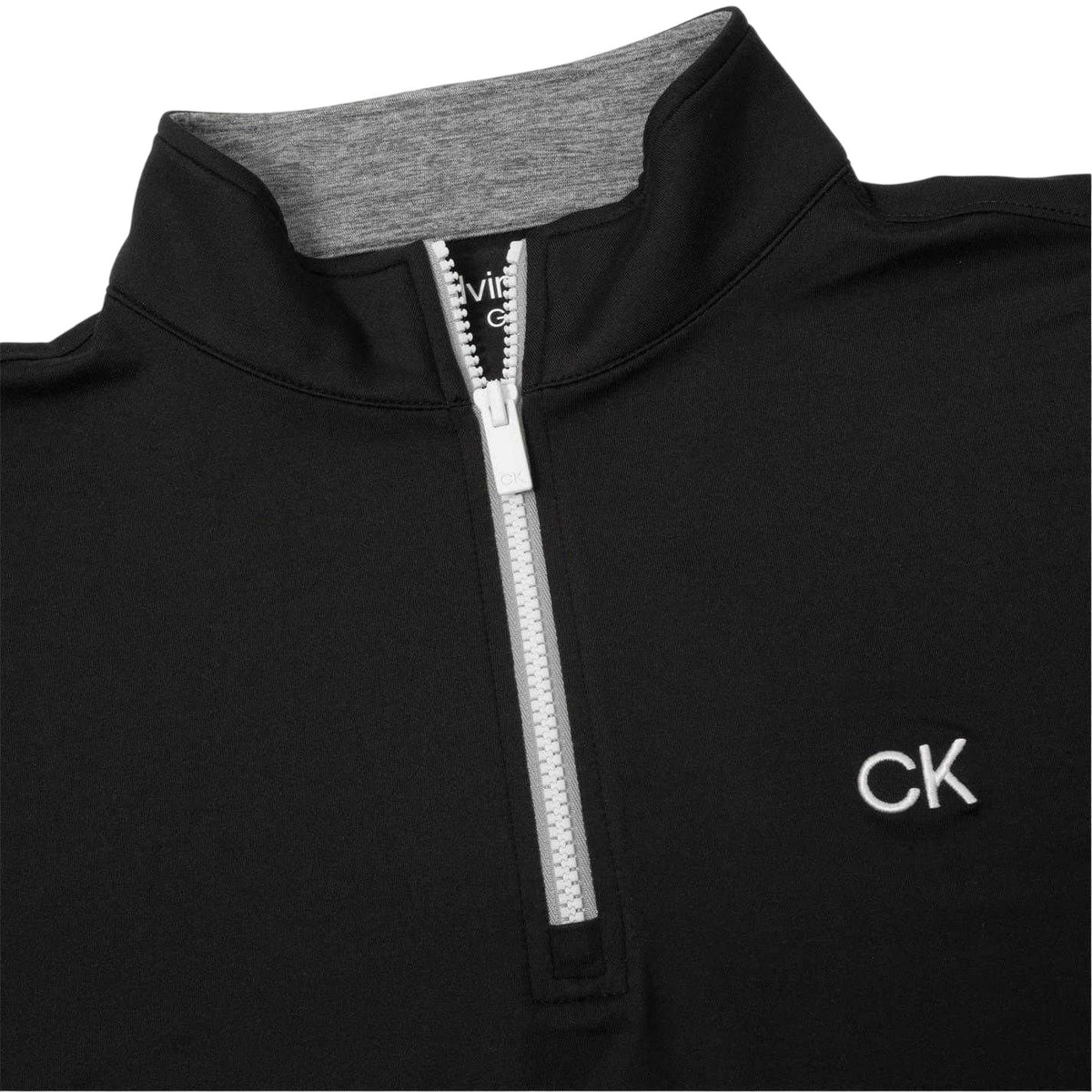 Calvin Klein Mens Albany Half Zip Golf Sweatshirt Black