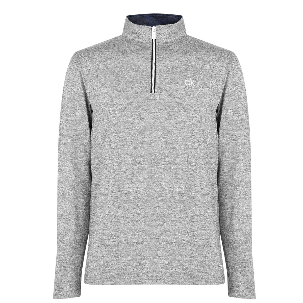 Calvin Klein Mens Albany Half Zip Golf Sweatshirt Silver Marl