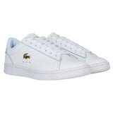 Lacoste Womens Carnaby Leather Flat Trainers White/Gold