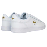 Lacoste Womens Carnaby Leather Flat Trainers White/Gold