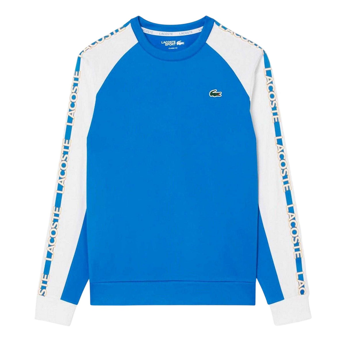 Lacoste Mens Colour Block Stripe Sweatshirt Blue/White