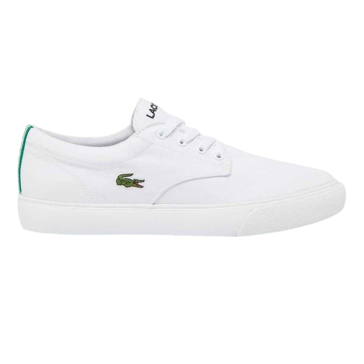Lacoste Mens Canvas Grip Flat Trainers White