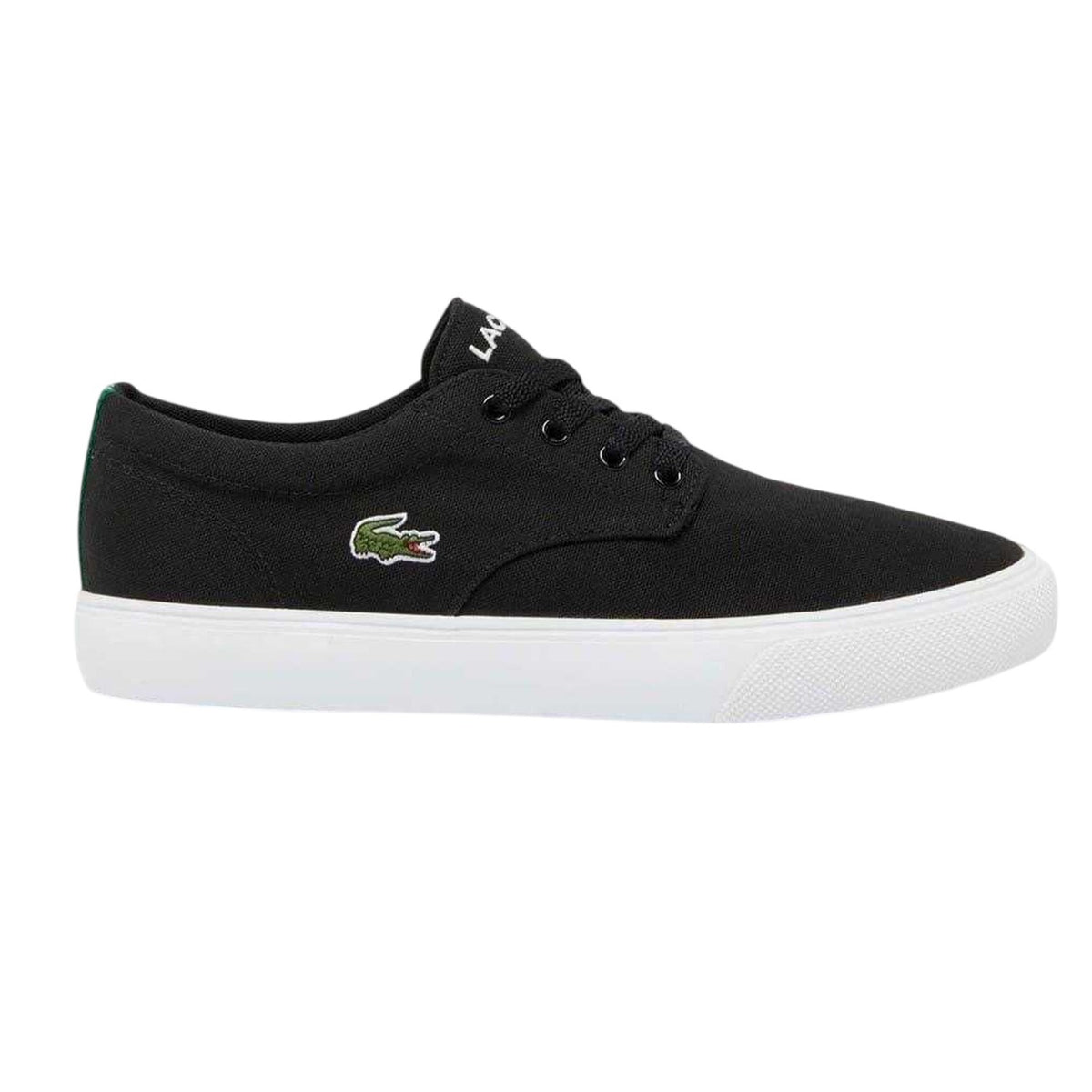 Lacoste Mens Canvas Grip Flat Trainers Black