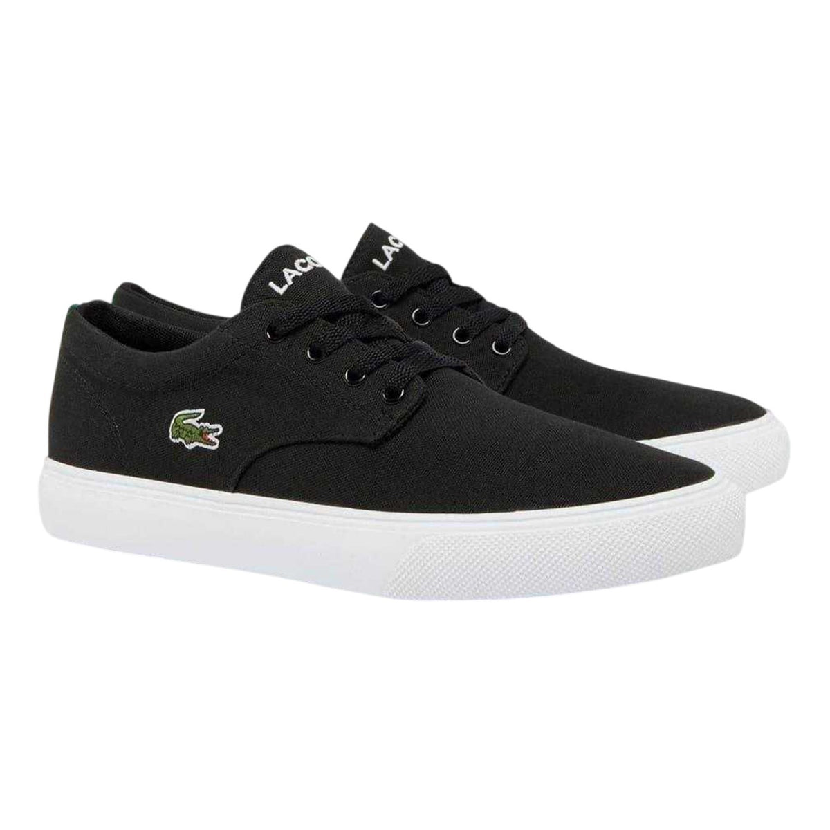 Lacoste Mens Canvas Grip Flat Trainers Black