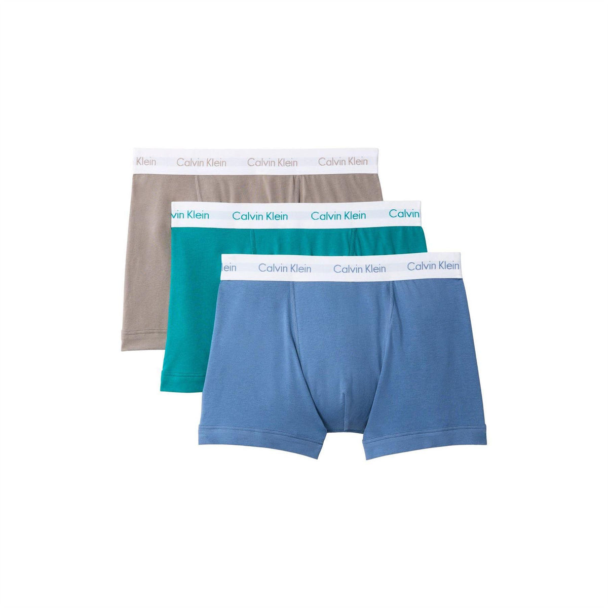 Calvin Klein Mens Boxer Shorts (Pack of 3) Blue/Green/Grey Bluish