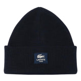 Lacoste Patch Rib Knit Beanie Black