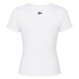 Lacoste Womens Ribbed Crew Neck Slim T-Shirt White