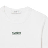 Lacoste Womens Ribbed Crew Neck Slim T-Shirt White