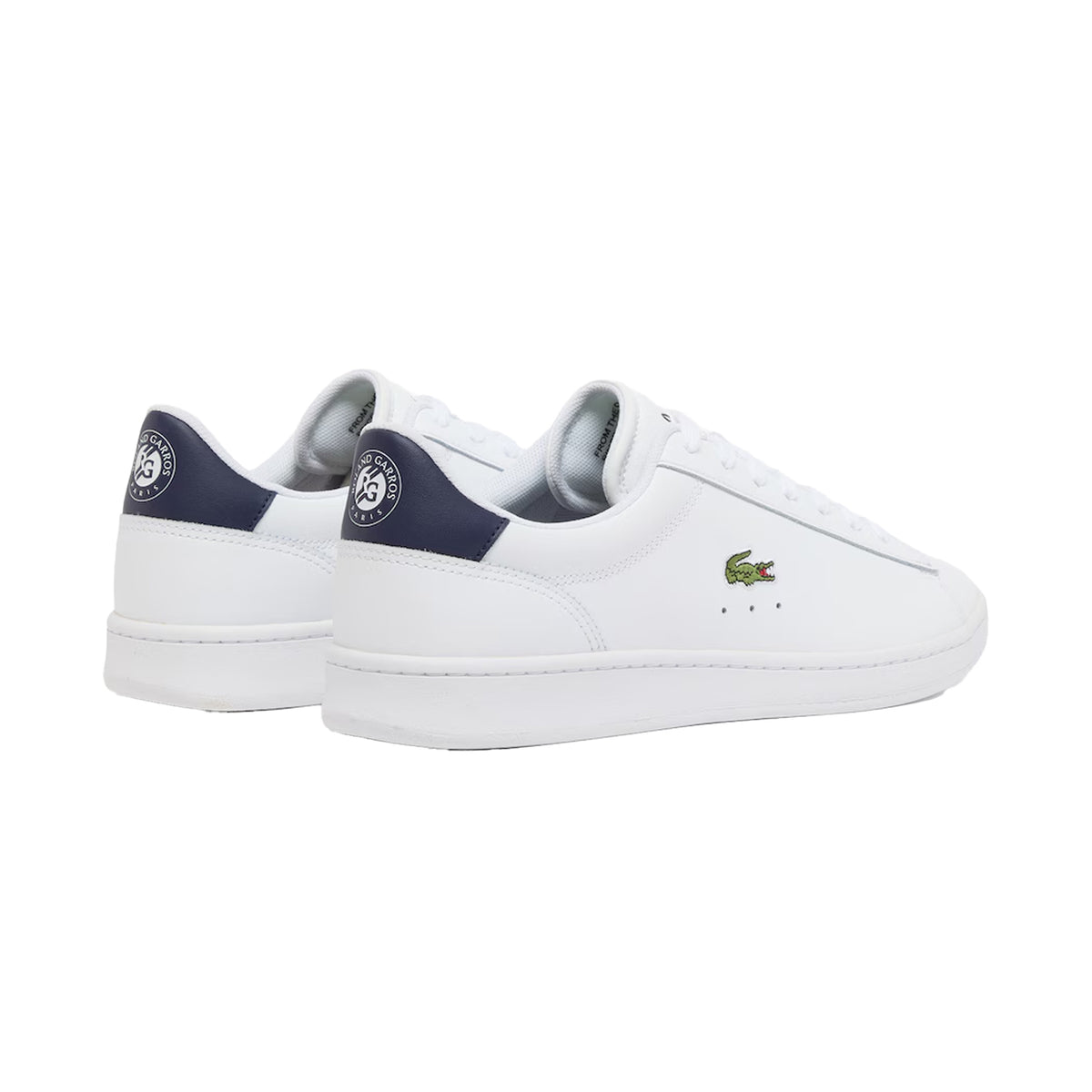 Lacoste Mens Carnaby Leather Flat Trainers White/Navy