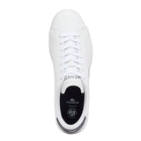Lacoste Mens Carnaby Leather Flat Trainers White/Navy