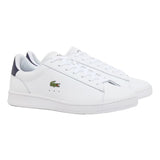Lacoste Mens Carnaby Leather Flat Trainers White/Navy