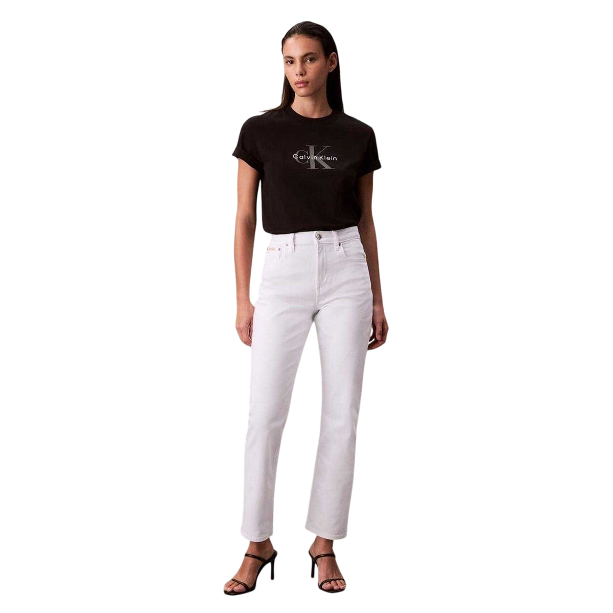 Calvin Klein Womens Hero Mono Cotton T-Shirt Black