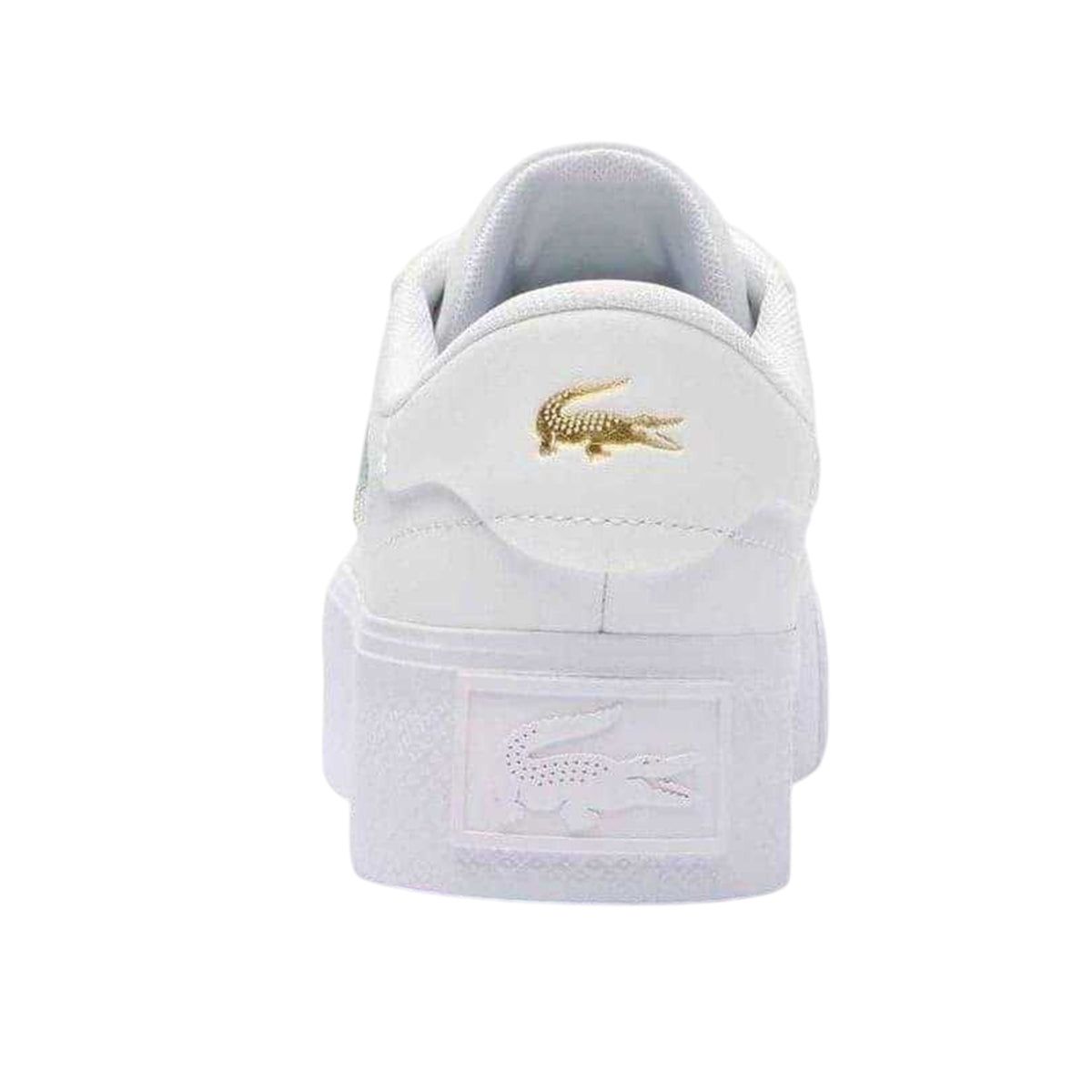 Lacoste Womens Ziane Leather Platform Trainers White/Gold