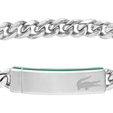 Lacoste Mens Black Ion Plating Stainless Steel Bracelet Silver