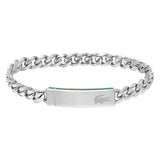 Lacoste Mens Black Ion Plating Stainless Steel Bracelet Silver