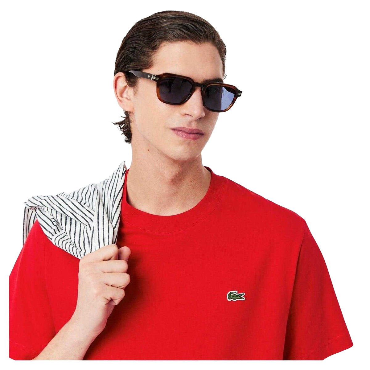 Lacoste Mens Embroidered Logo T-Shirt Red