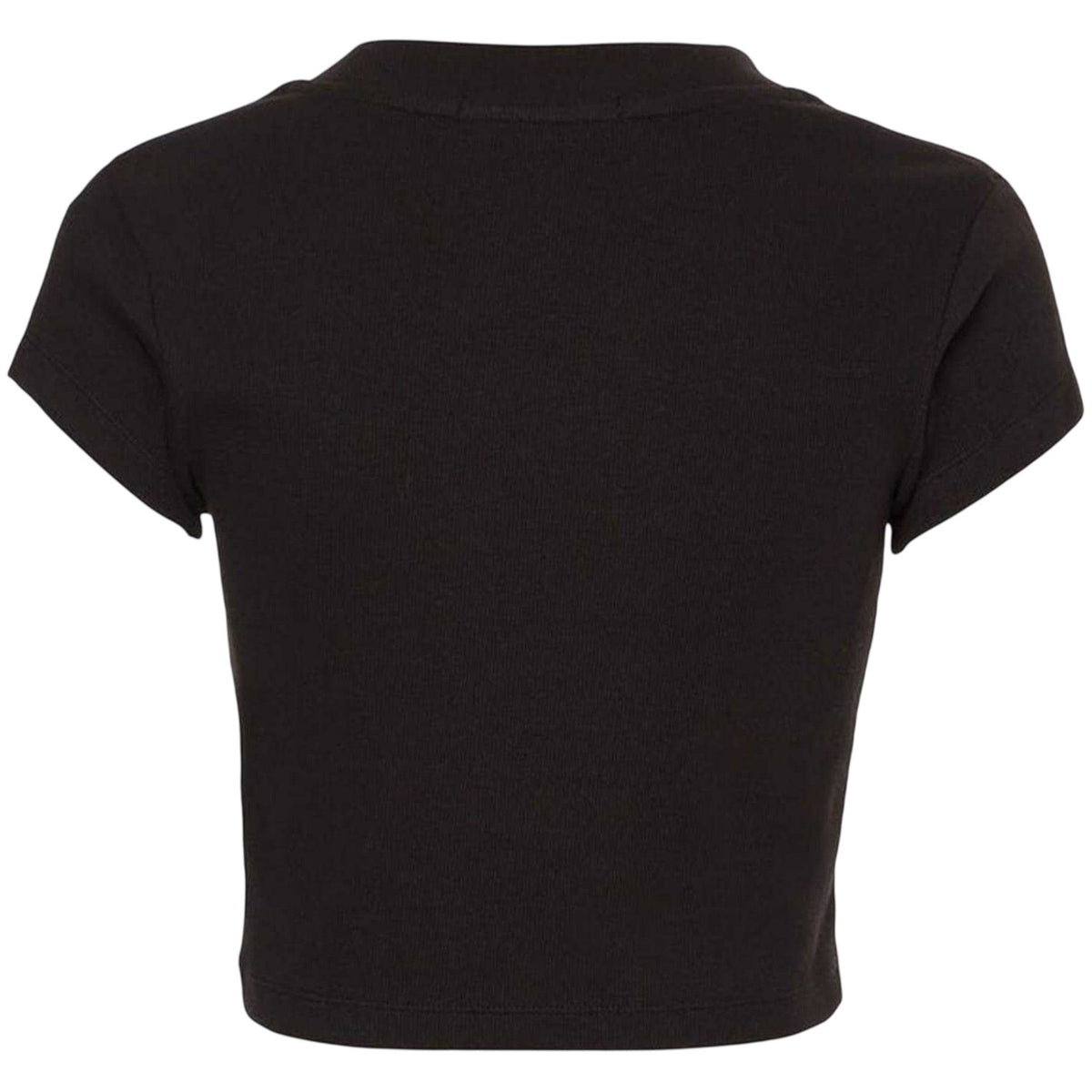 Calvin Klein Womens Mono Ribbed Crop T-Shirt Black