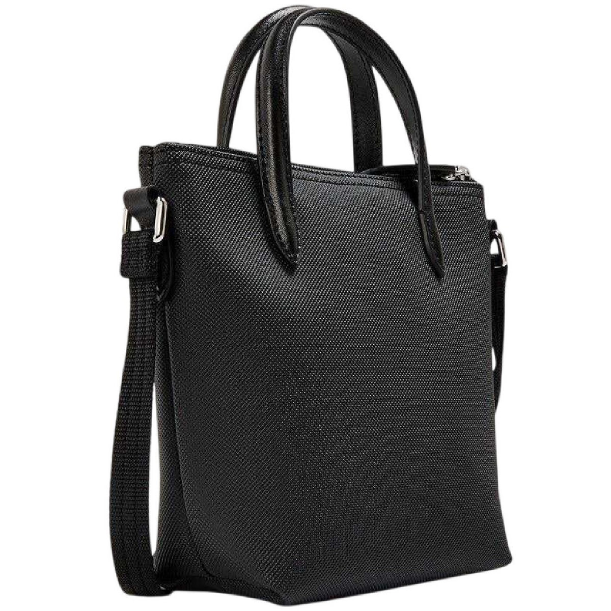 Lacoste Logo Canvas Crossbody Bag Black