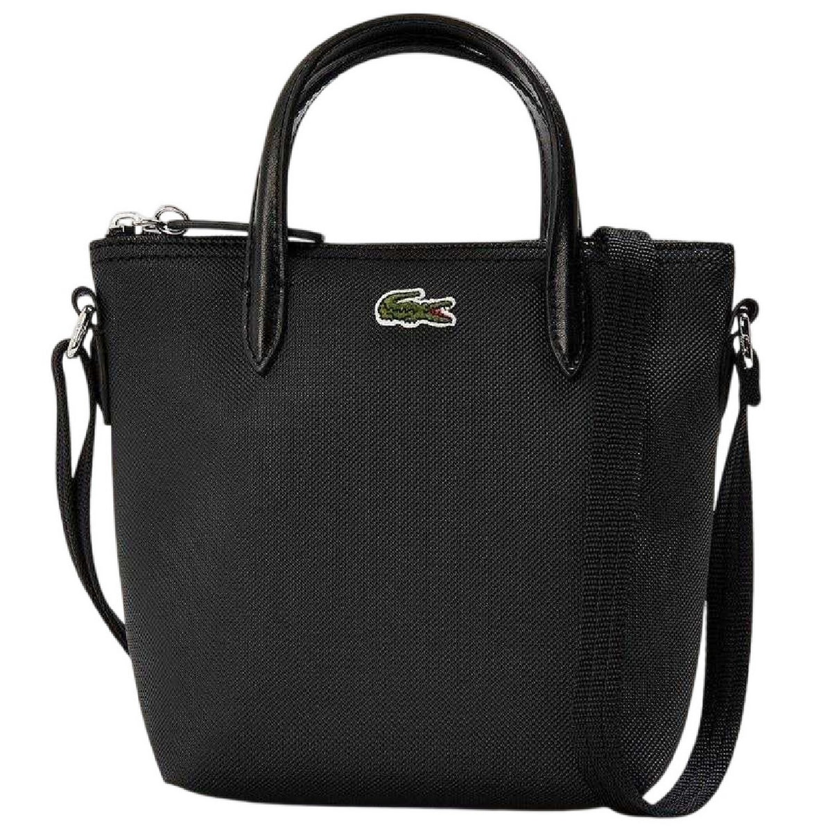 Lacoste Logo Canvas Crossbody Bag Black