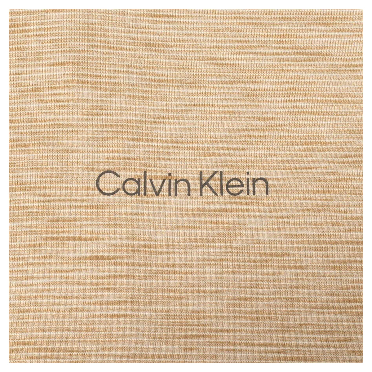 Calvin Klein Mens Striped Golf T-Shirt Khaki