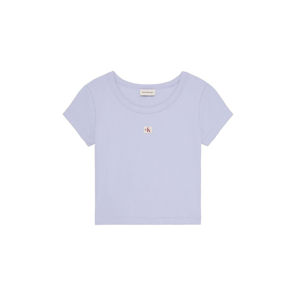 Calvin Klein Womens Ribbed Woven Crop Top Cosmic Sky