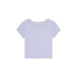 Calvin Klein Womens Ribbed Woven Crop Top Cosmic Sky