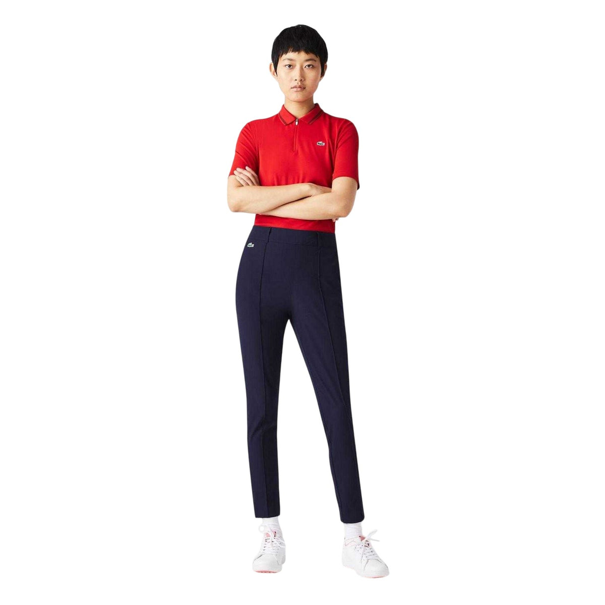 Lacoste Womens Embroidered Logo Trousers Navy Blue