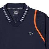 Lacoste Mens Contrast Detail Polo Shirt Night Blue