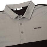 Calvin Klein Mens Embroidered Collared Polo Shirt Black/Silver