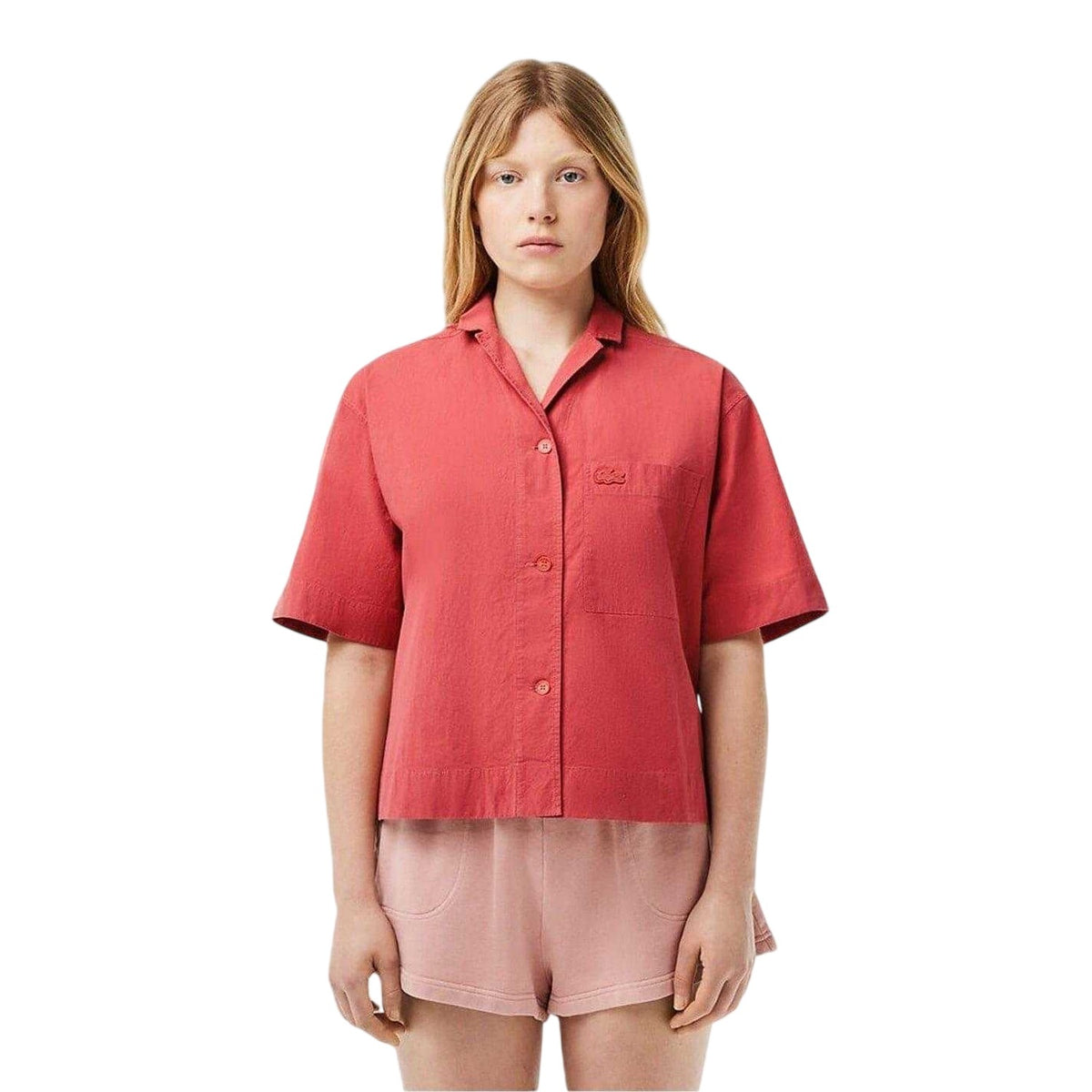 Lacoste Womens Embroidered Relaxed Fit Shirt Sierra