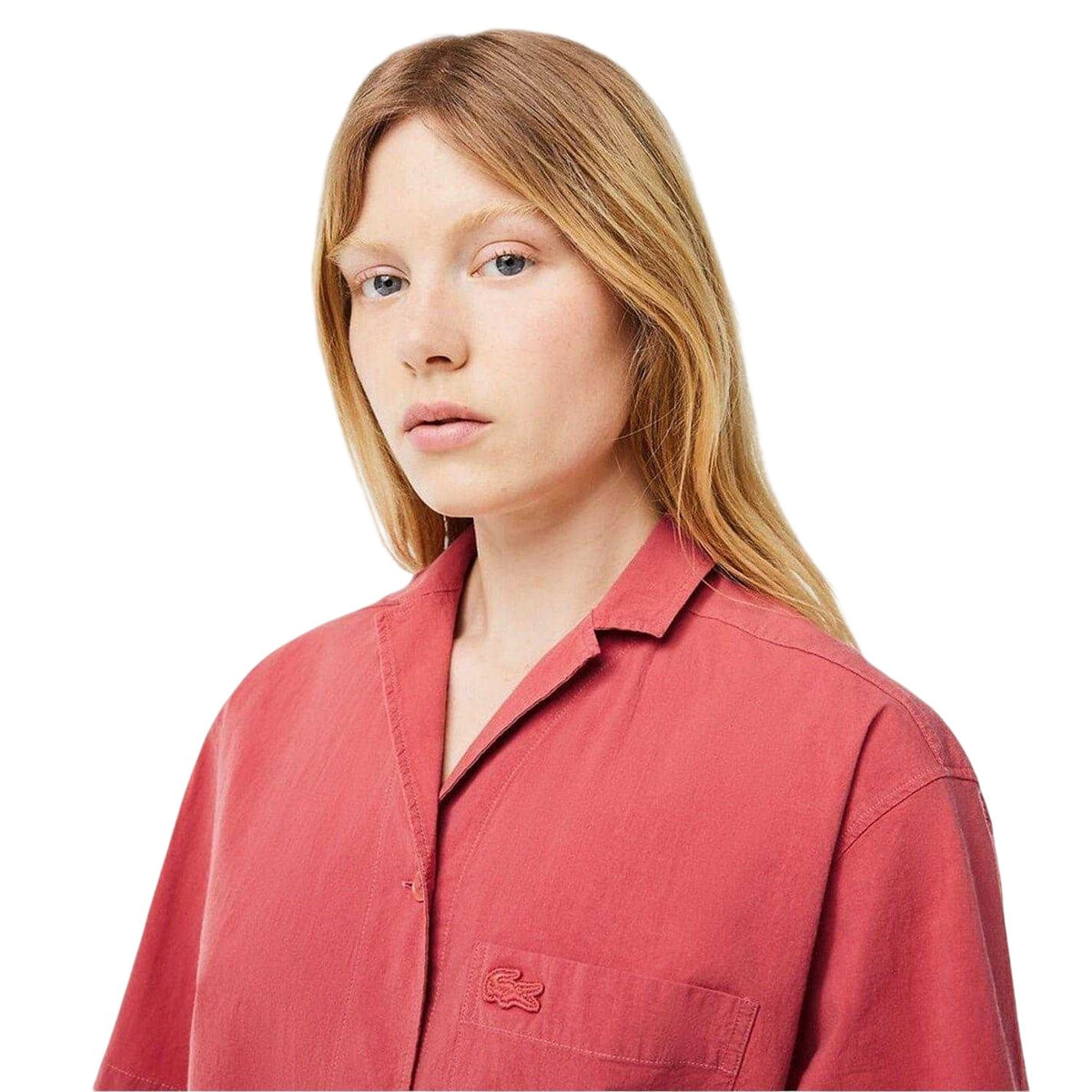 Lacoste Womens Embroidered Relaxed Fit Shirt Sierra