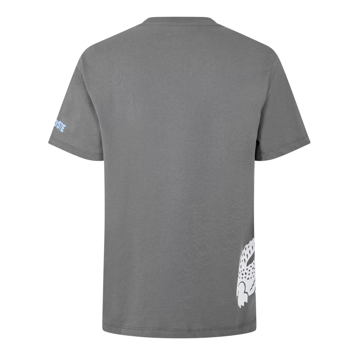 Lacoste Mens Back Print Cotton Short-Sleeved Pyjama Top Grey