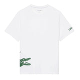 Lacoste Mens Back Print Cotton Short-Sleeved Pyjama Top White