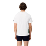Lacoste Mens Back Print Cotton Short-Sleeved Pyjama Top White