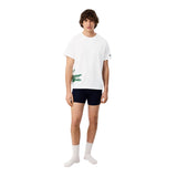 Lacoste Mens Back Print Cotton Short-Sleeved Pyjama Top White