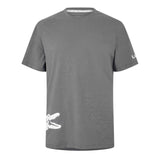 Lacoste Mens Back Print Cotton Short-Sleeved Pyjama Top Grey
